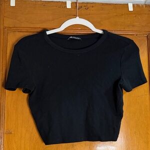 Zara Women's Cotton Crop short sleeve Top
